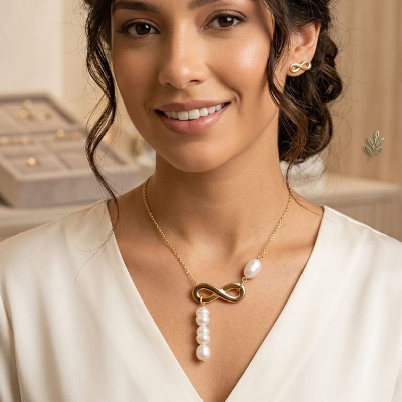 Colección Viaje & Eternidad Juegos collar con aretes en acero - Imagen 4