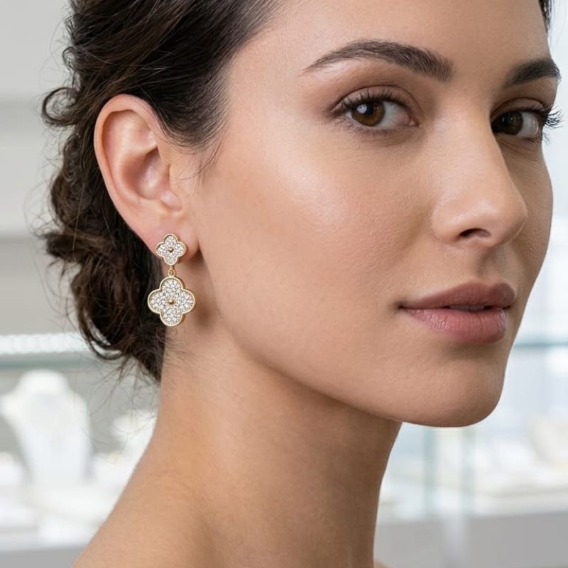Encanto Perlas & Brillo | 5 Pares de aretes surtidos en acero y covergold - Imagen 5