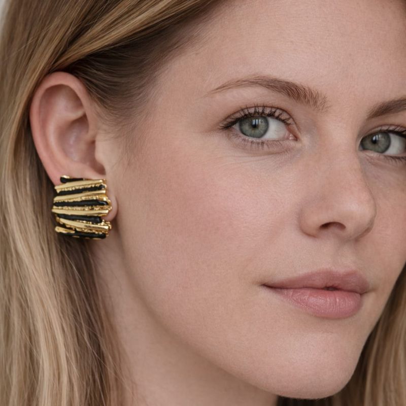 Dulce Amor Duo | 4 Pares de aretes gruesos en acero surtidos - Imagen 2