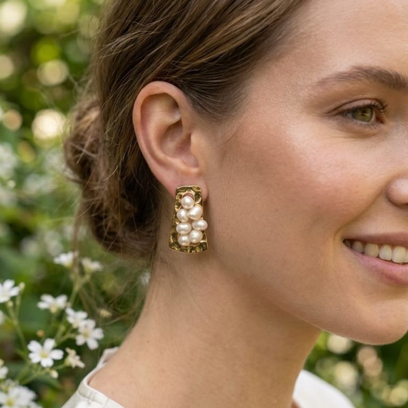 Encanto Perlas & Brillo | 5 Pares de aretes surtidos en acero y covergold - Imagen 2