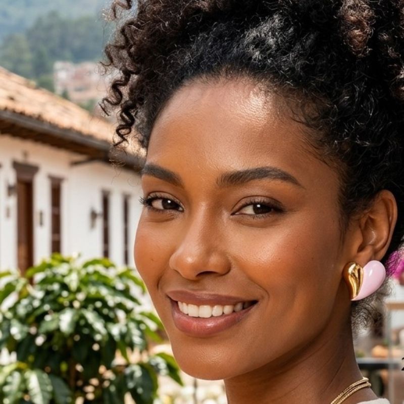 Dulce Amor Duo | 4 Pares de aretes gruesos en acero surtidos - Imagen 5
