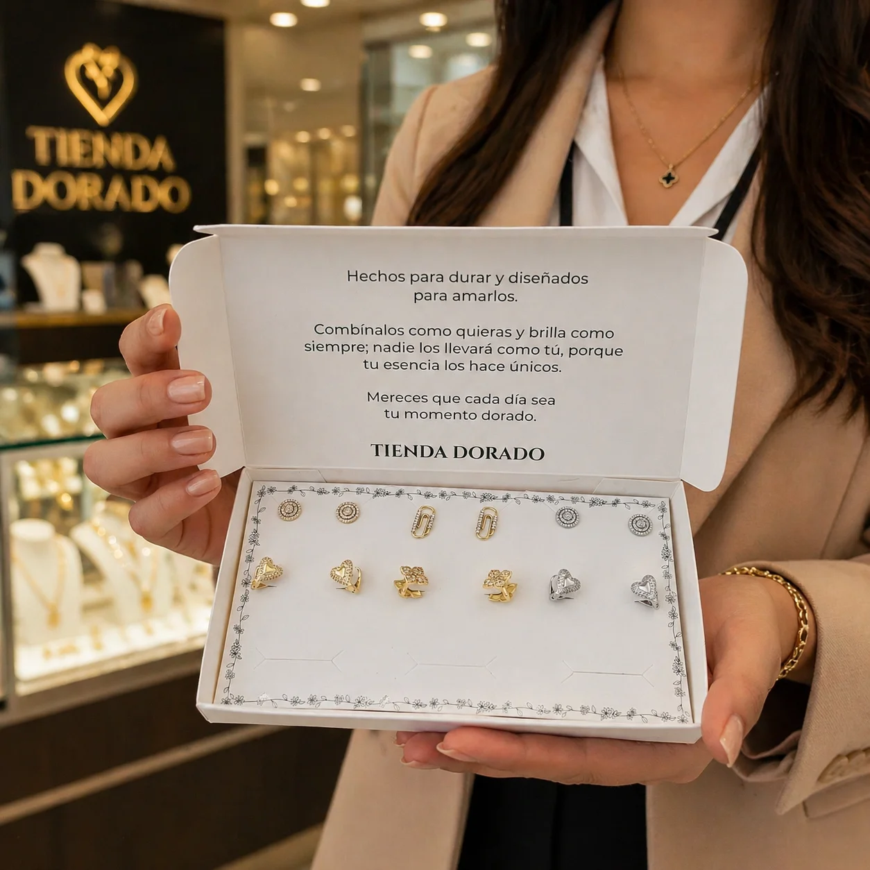 Esenciales Chic | 6 pares de aretes en covergold surtidos