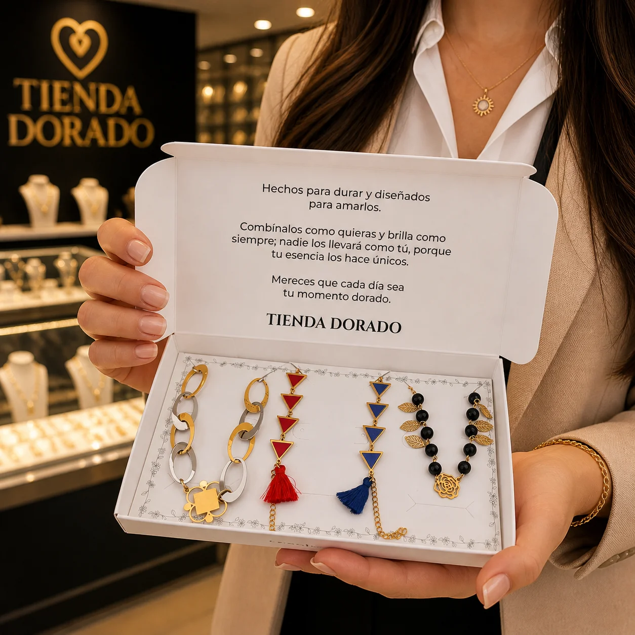 Fuerza & Elegancia Collection | 4 pulseras surtidas en acero inoxidable