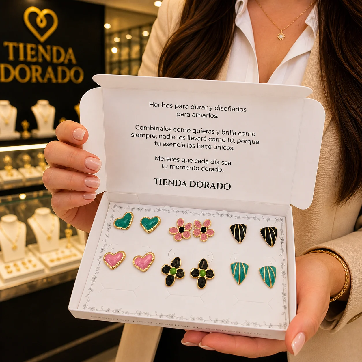 Set Armonía de Color | 6 pares de aretes en acero esmaltados